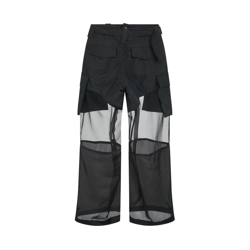 sacai Fabric Combo Pants in Black outlook