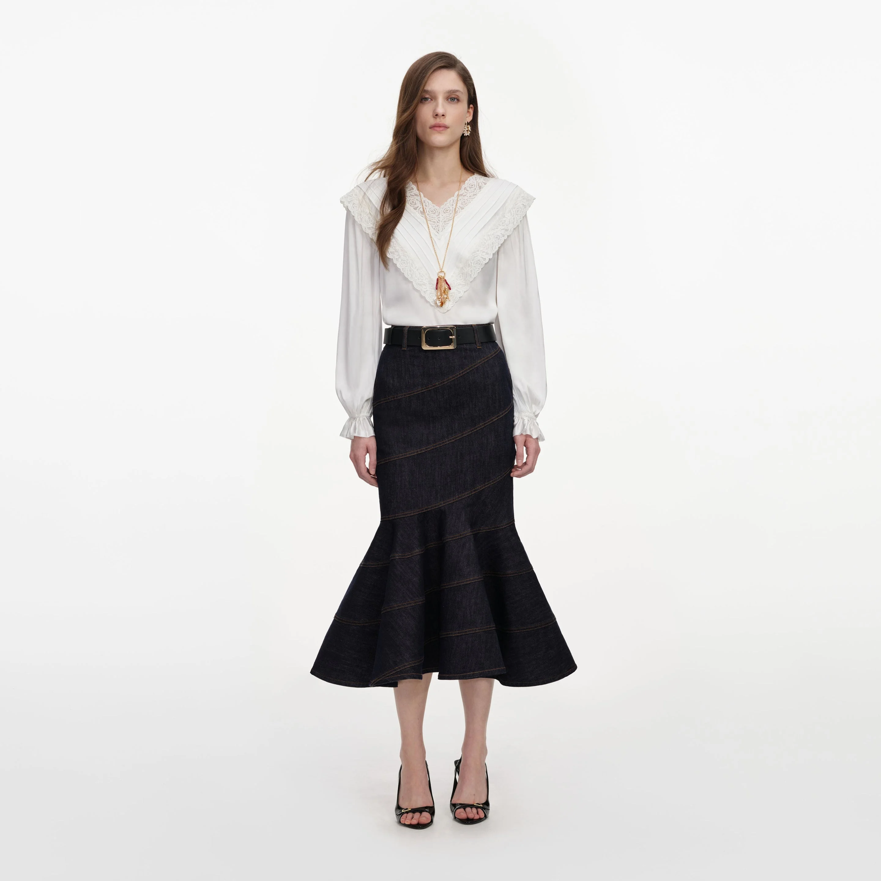 Cream Viscose Lace Top - 1