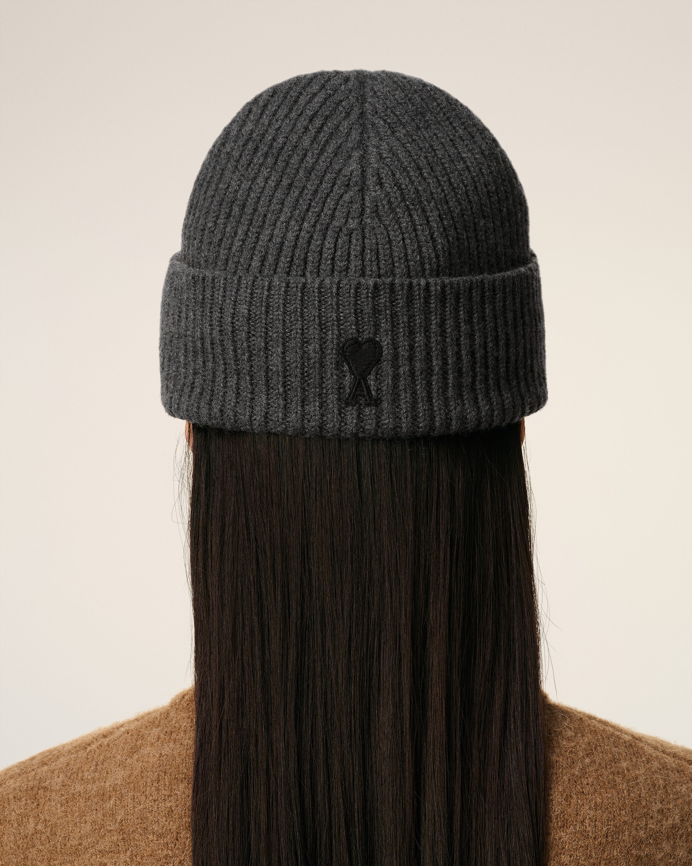 GREY WOOL AMI DE COEUR BEANIE - 6