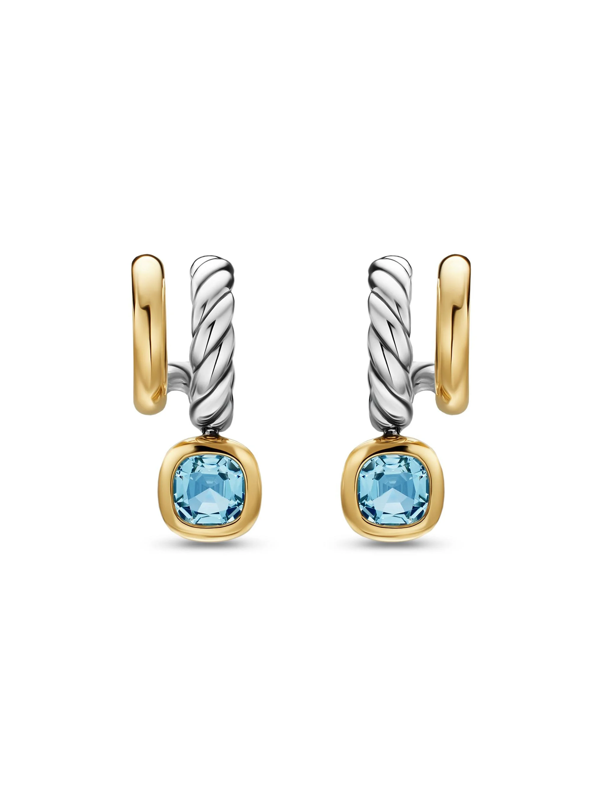 Women's DY Mercer Color Two Row Drop Earrings in Sterling Silver - Sky Blue Topaz - 1