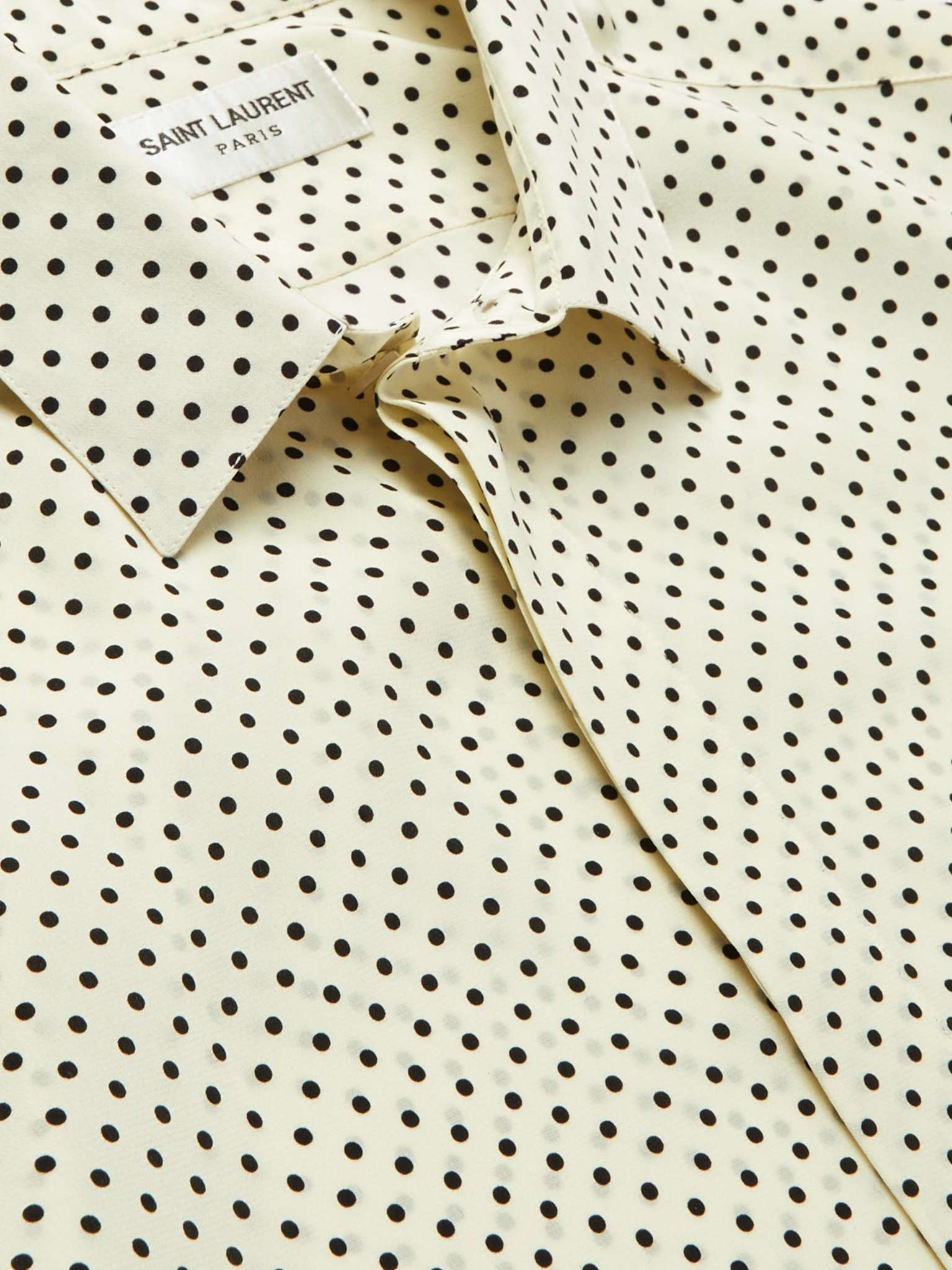 Polka-Dot Silk Crepe De Chine Shirt - 6