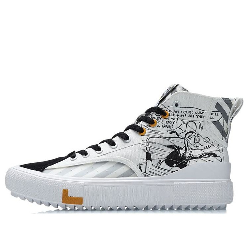 Li-Ning 클래식 캔버스 하이 x 디즈니 '화이트 블랙' AGCR179-3 - 1