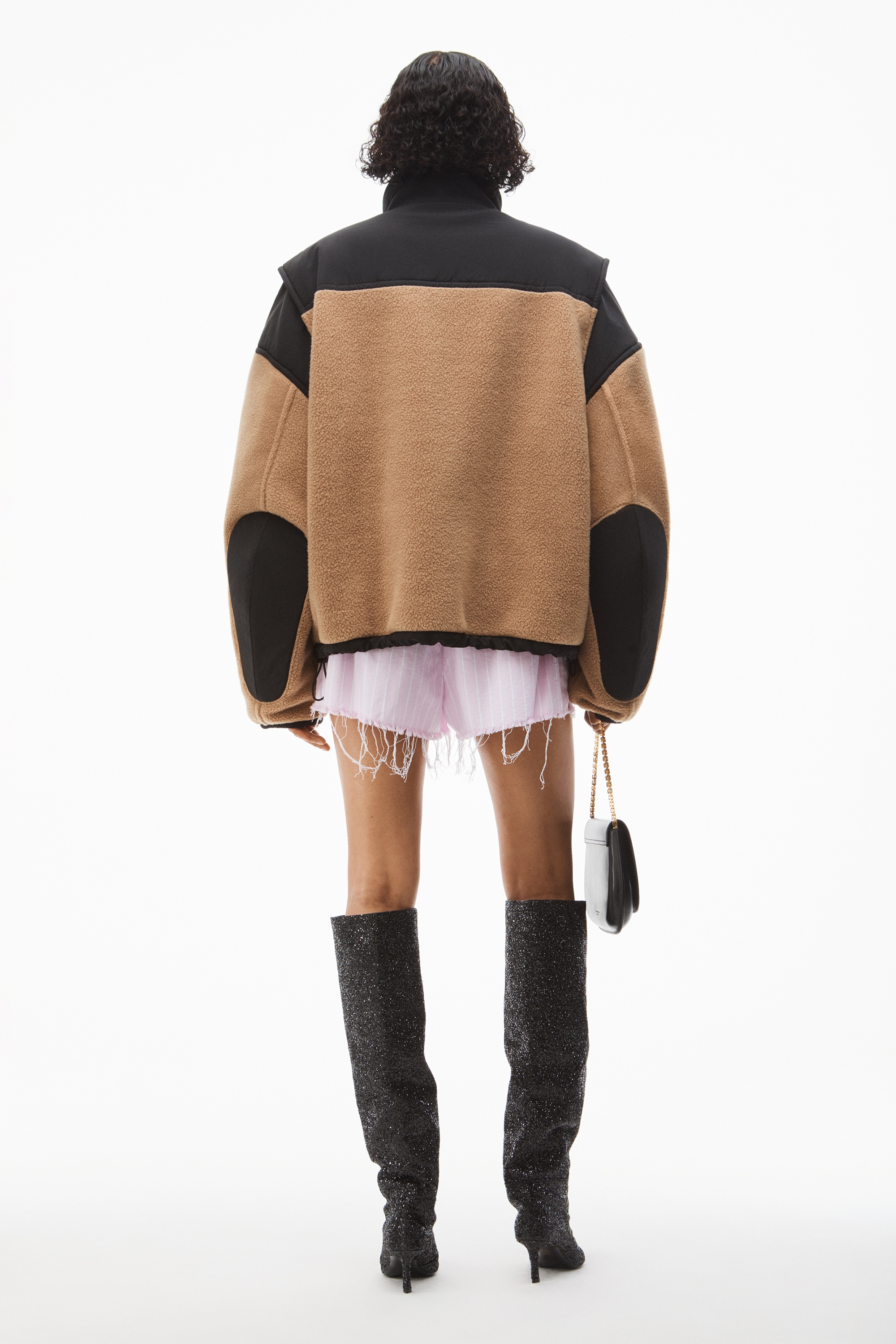 NYLON COMBO JACKET IN PLUSH DOUBLE FLEECE - 5