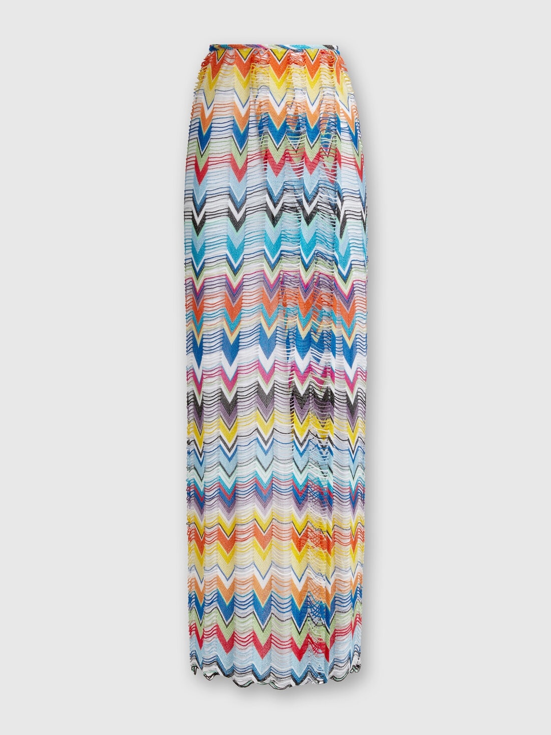 Long wide weave cover-up skirt with lurex - 1
