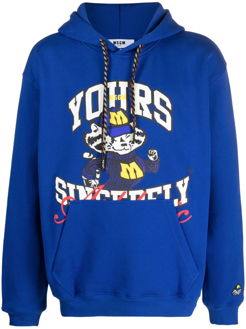 graphic-print cotton hoodie 1