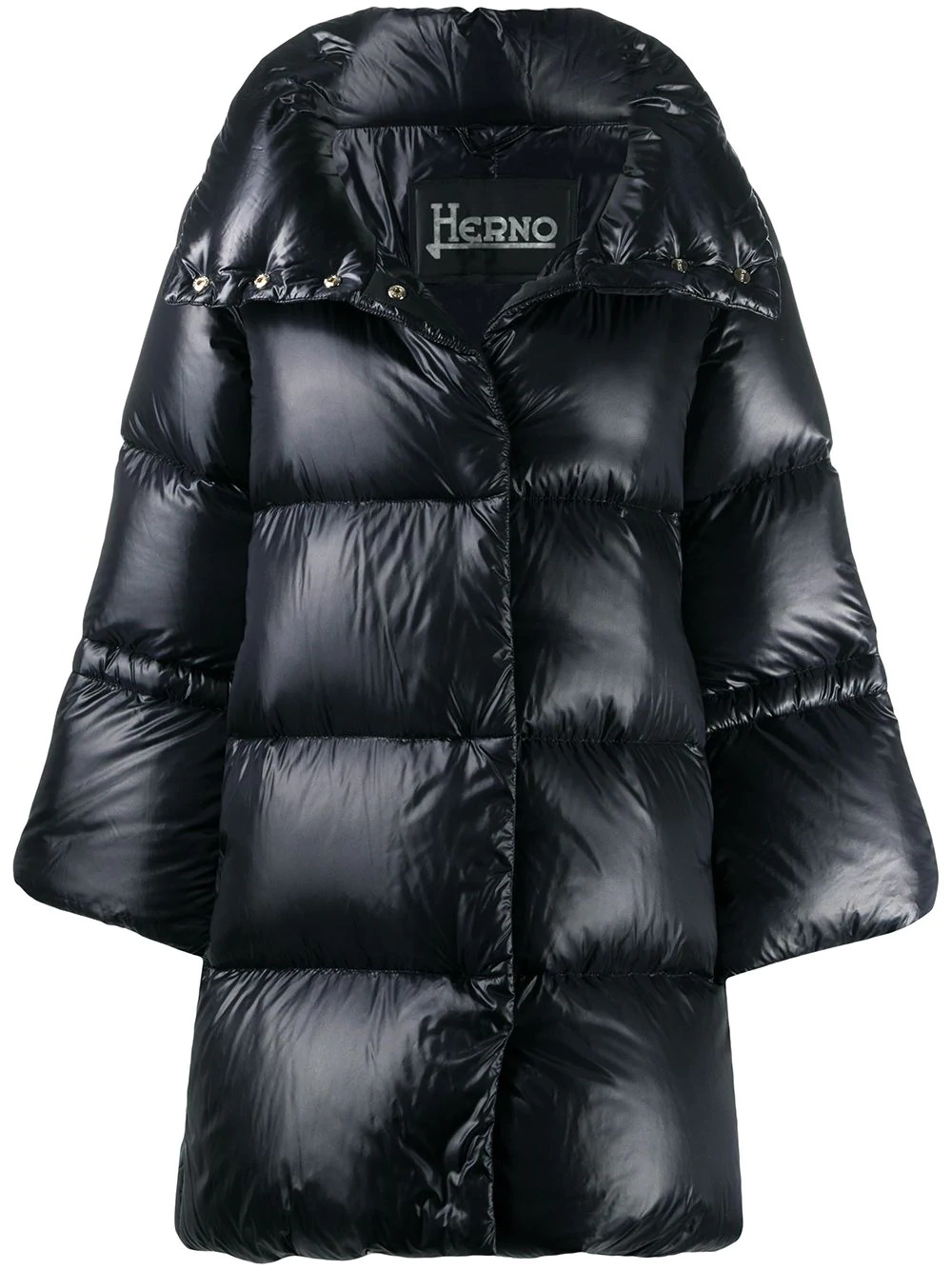 padded hood tie coat - 1