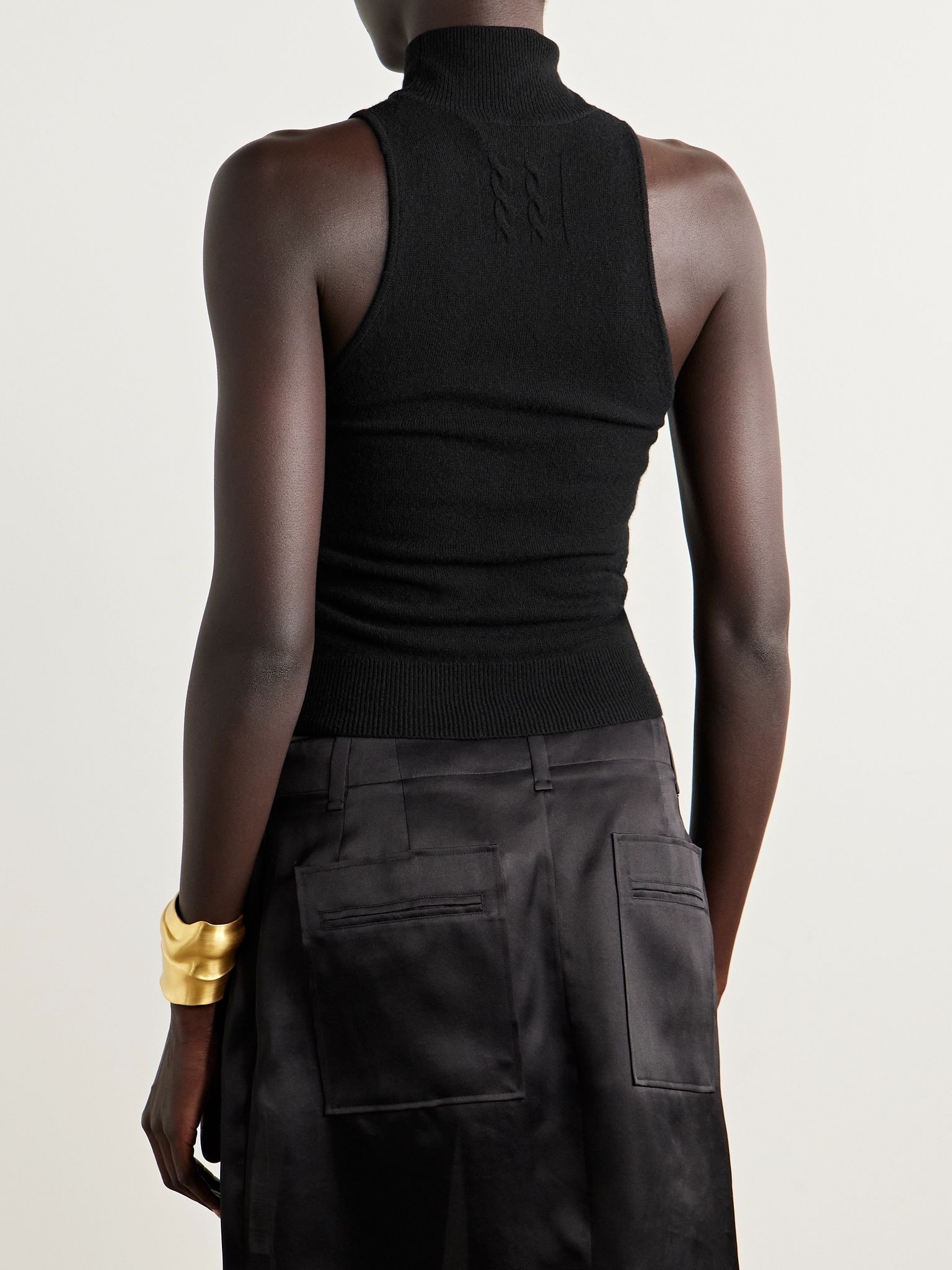 Hansen merino wool and cashmere-blend turtleneck tank Black - 3