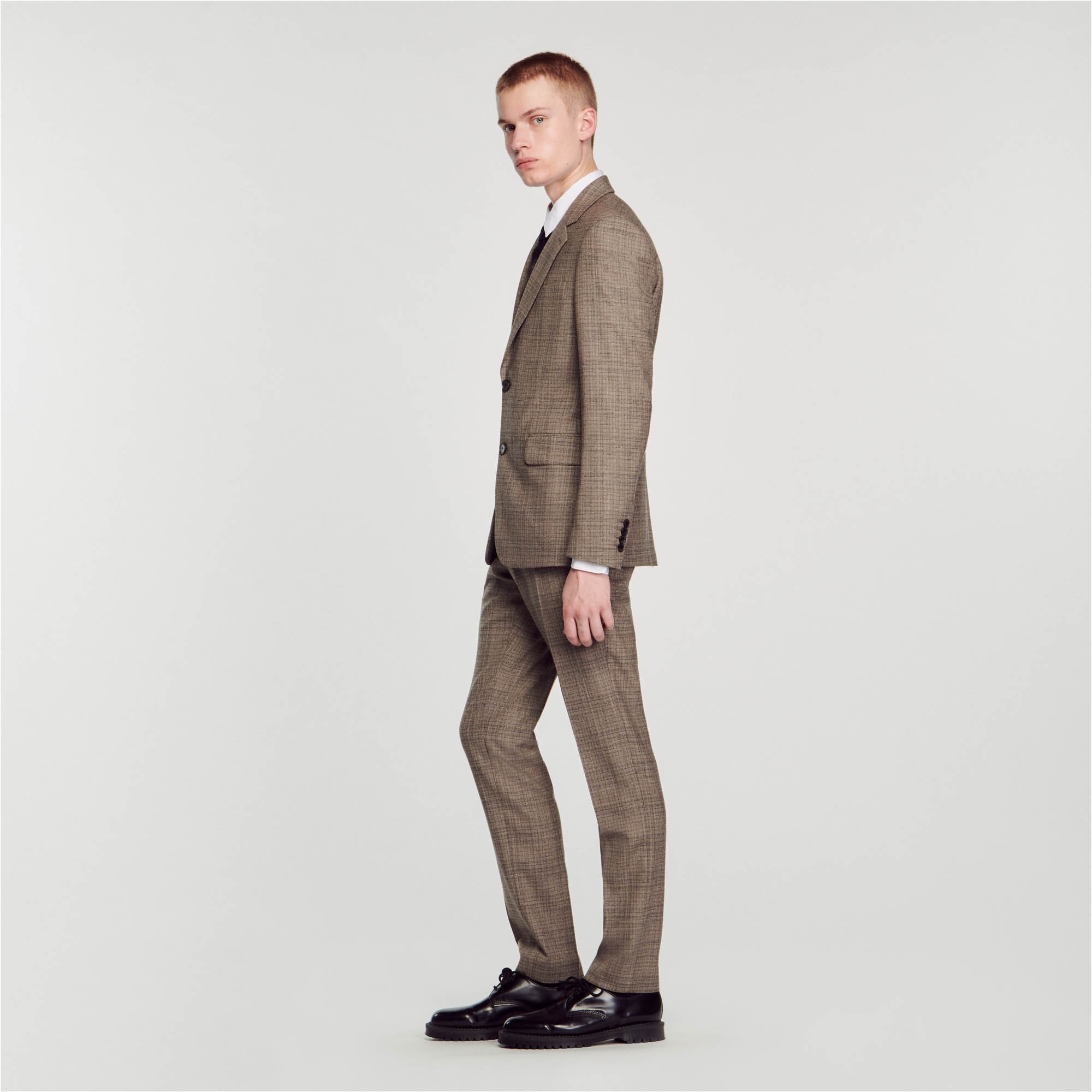 WOOL CHECKED SUIT JACKET - 7