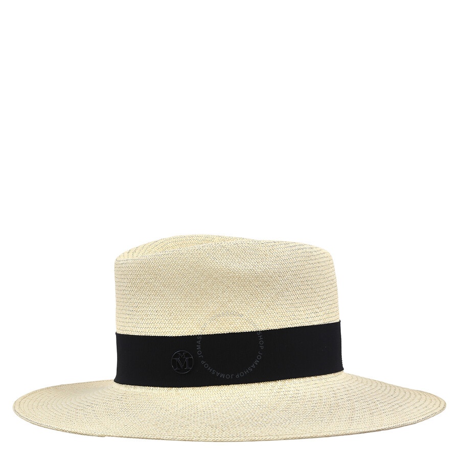 Maison Michel Ladies Navy Charles Panama Straw Fedora Hat - 4
