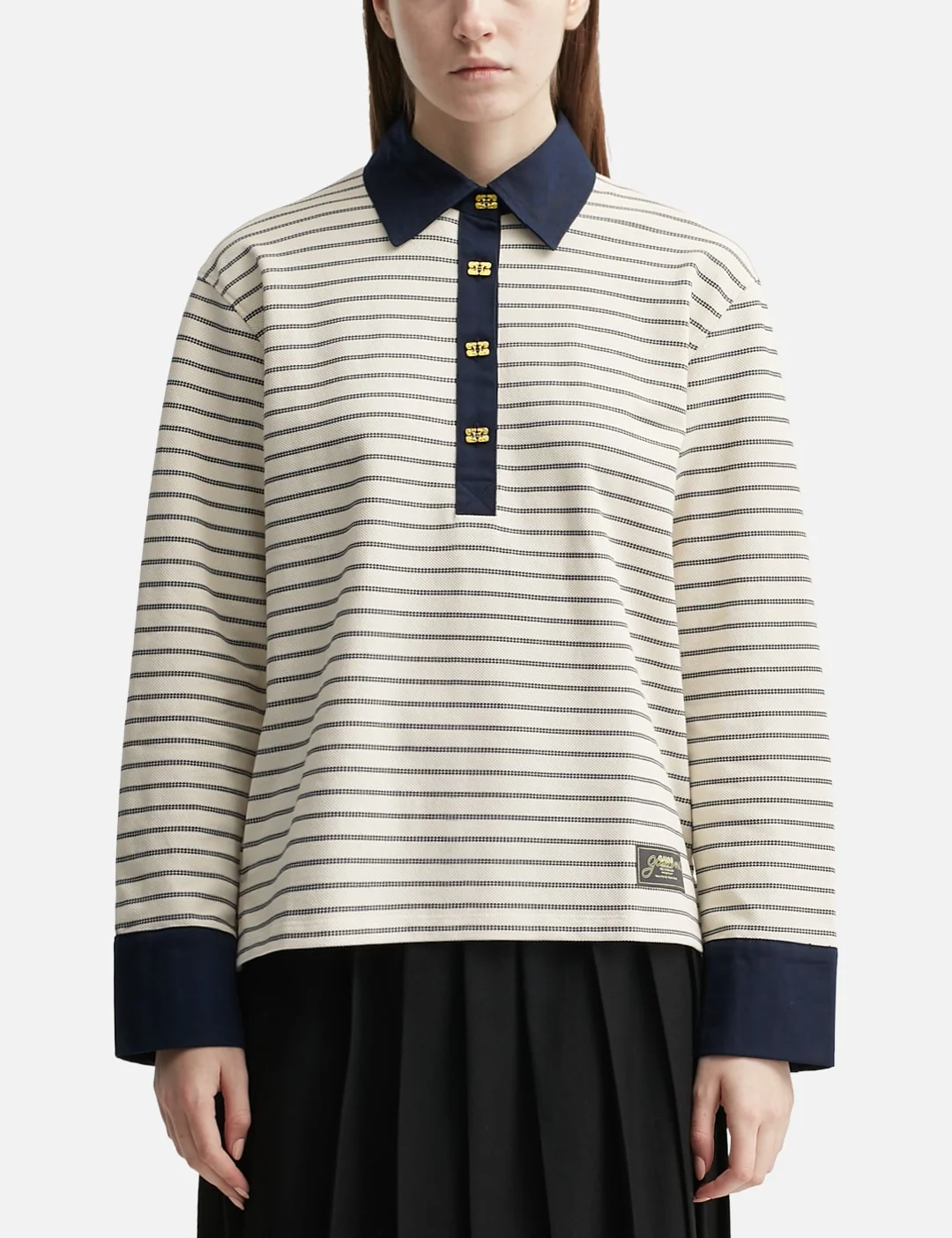 STRIPED COTTON POLO - 1