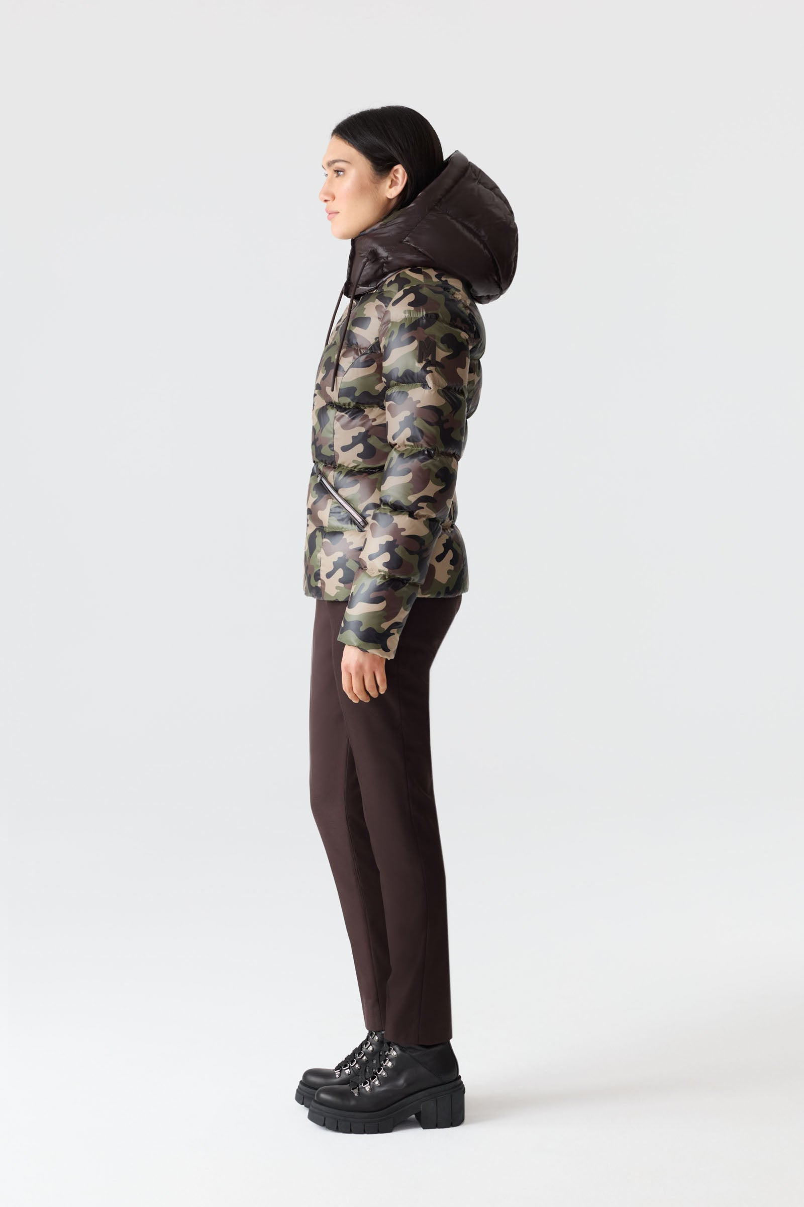 MADALYN-CAMO Lustrous Light Down Jacket with Hood - 3