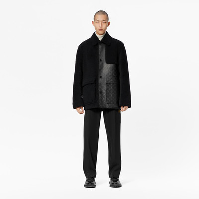 Louis Vuitton Shearling and Monogram Leather Business Coat outlook
