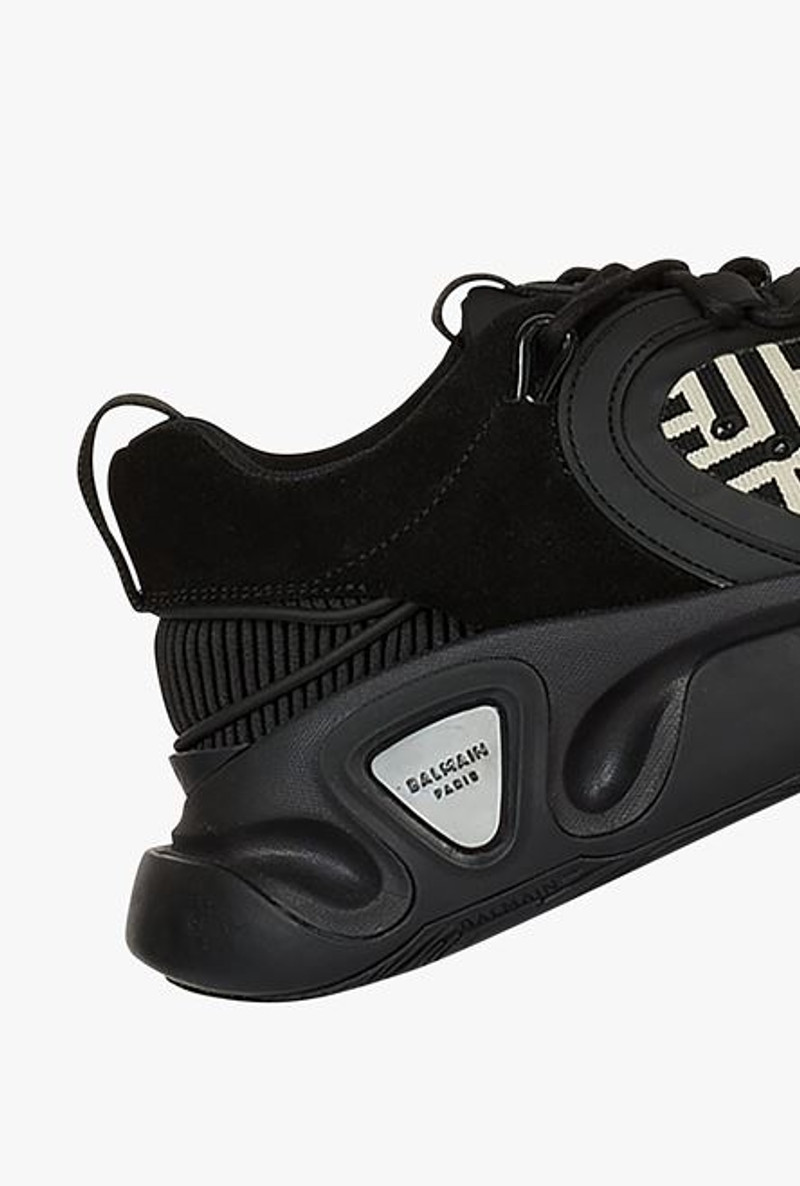 Bicolor gummy leather and mesh B-Runner sneakers 7