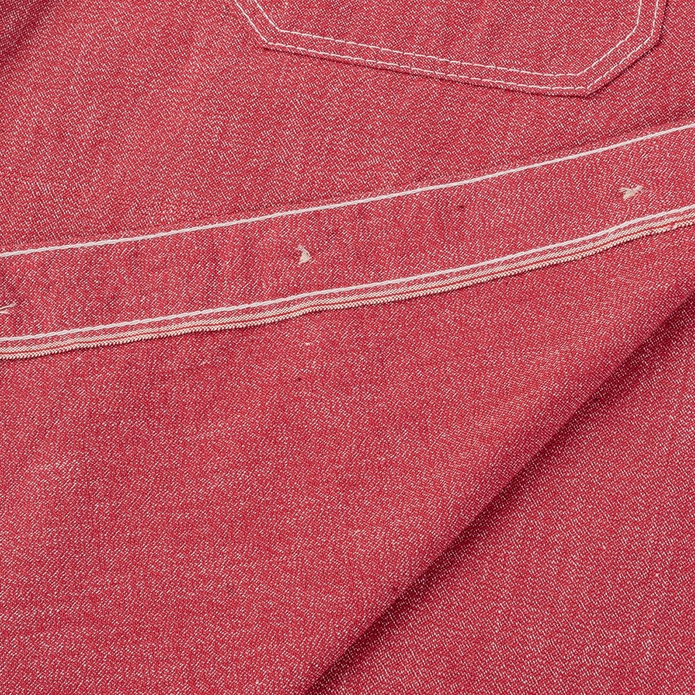IHSH-290-RED 10oz Mock Twist Selvedge Chambray Work Shirt - Red - 13