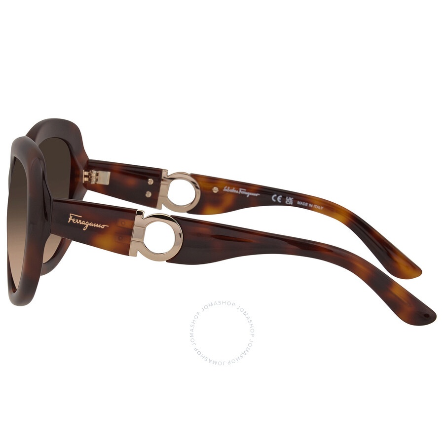 Salvatore Ferragamo Brown Oval Ladies Sunglasses SF727S 214 53 - 4