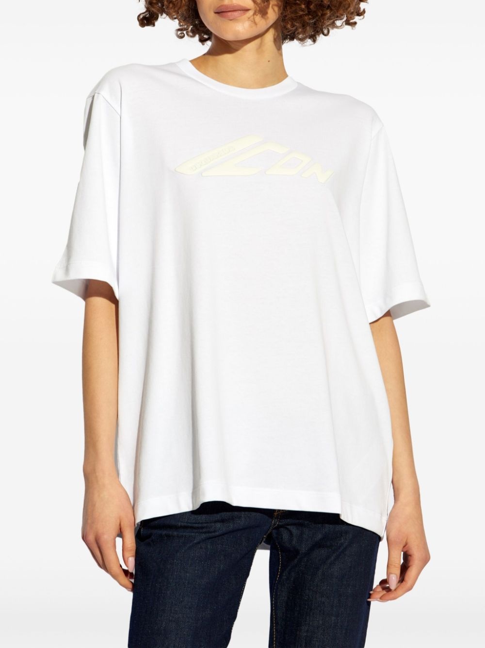 Icon logo-embossed cotton T-shirt - 3