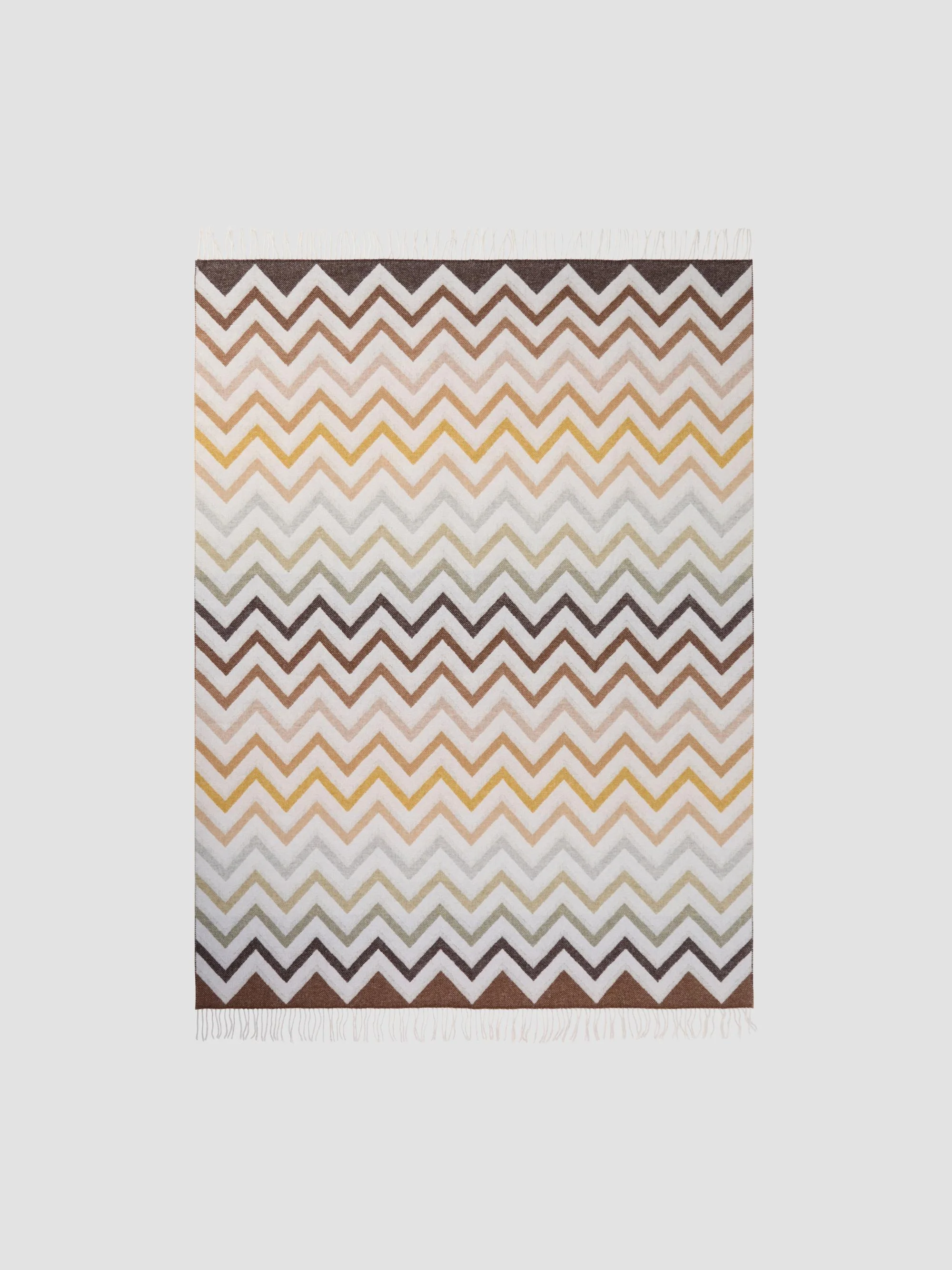 Merano Striped Wool-Blend Throw Blanket - Beige Multicolor - 1