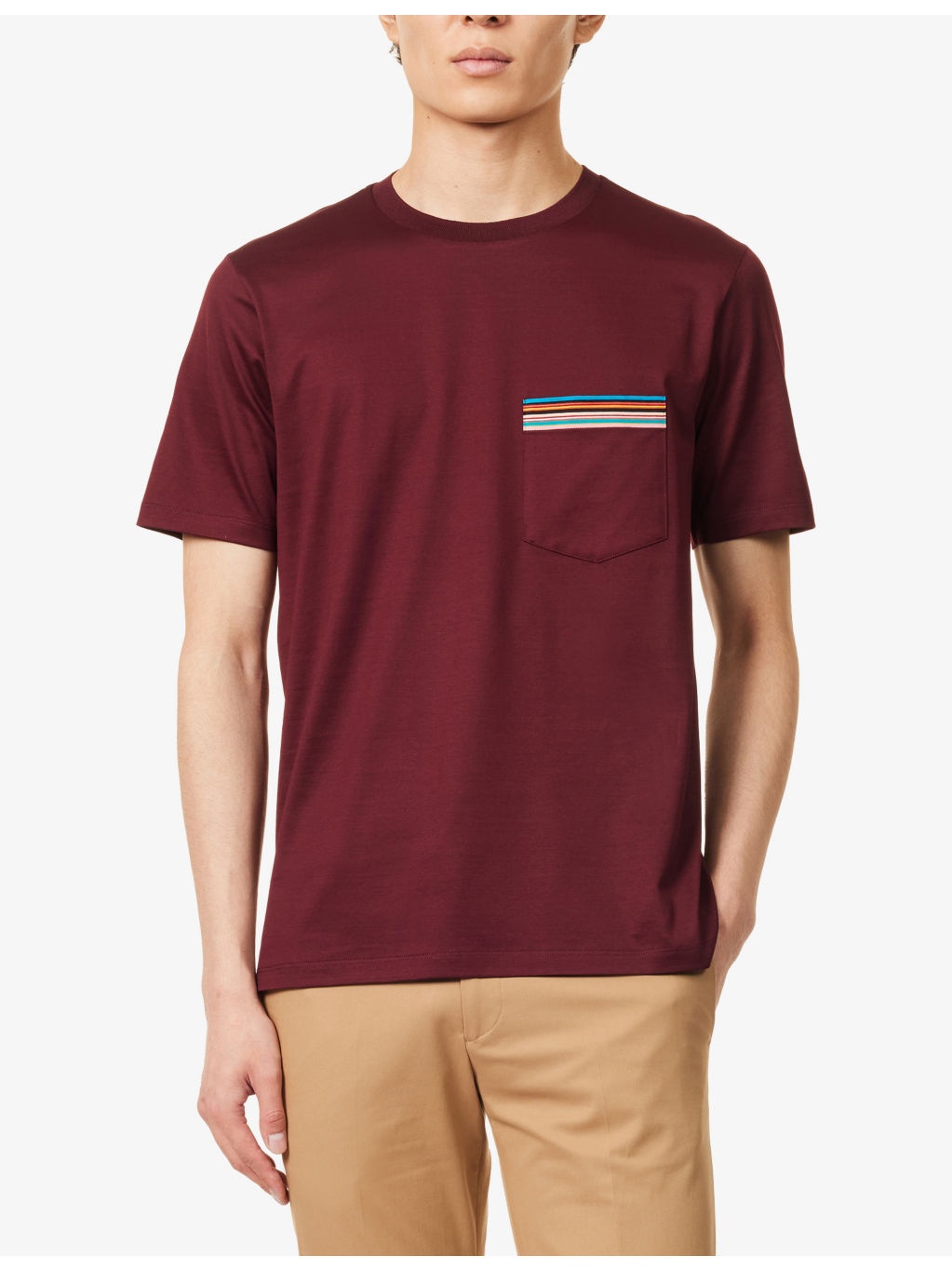 Striped Chest-Pocket Cotton-Jersey T-Shirt - 3