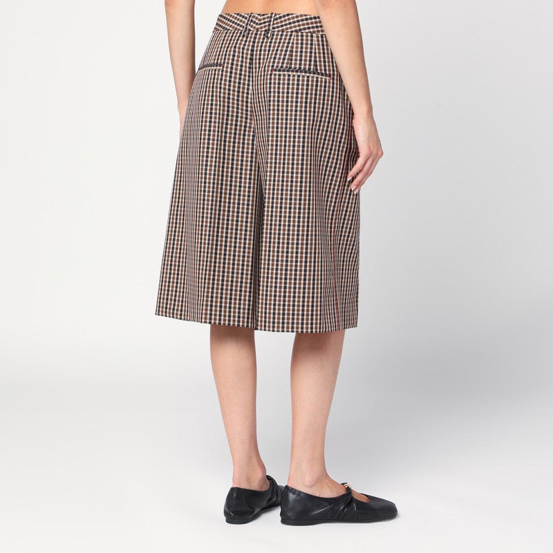 Jil Sander Brown check wool bermuda shorts - 2