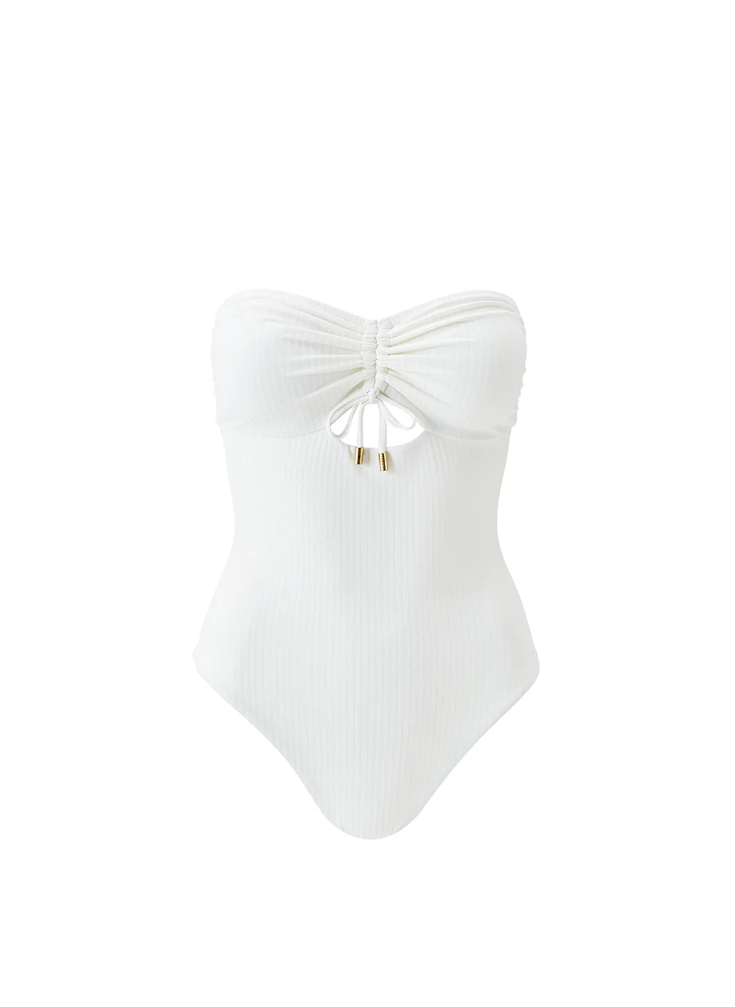 LUCCA CREAM RIBBED SWIMSUIT - 1
