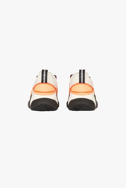 White and orange gummy leather, PVC and neoprene B-Runner sneakers - 3