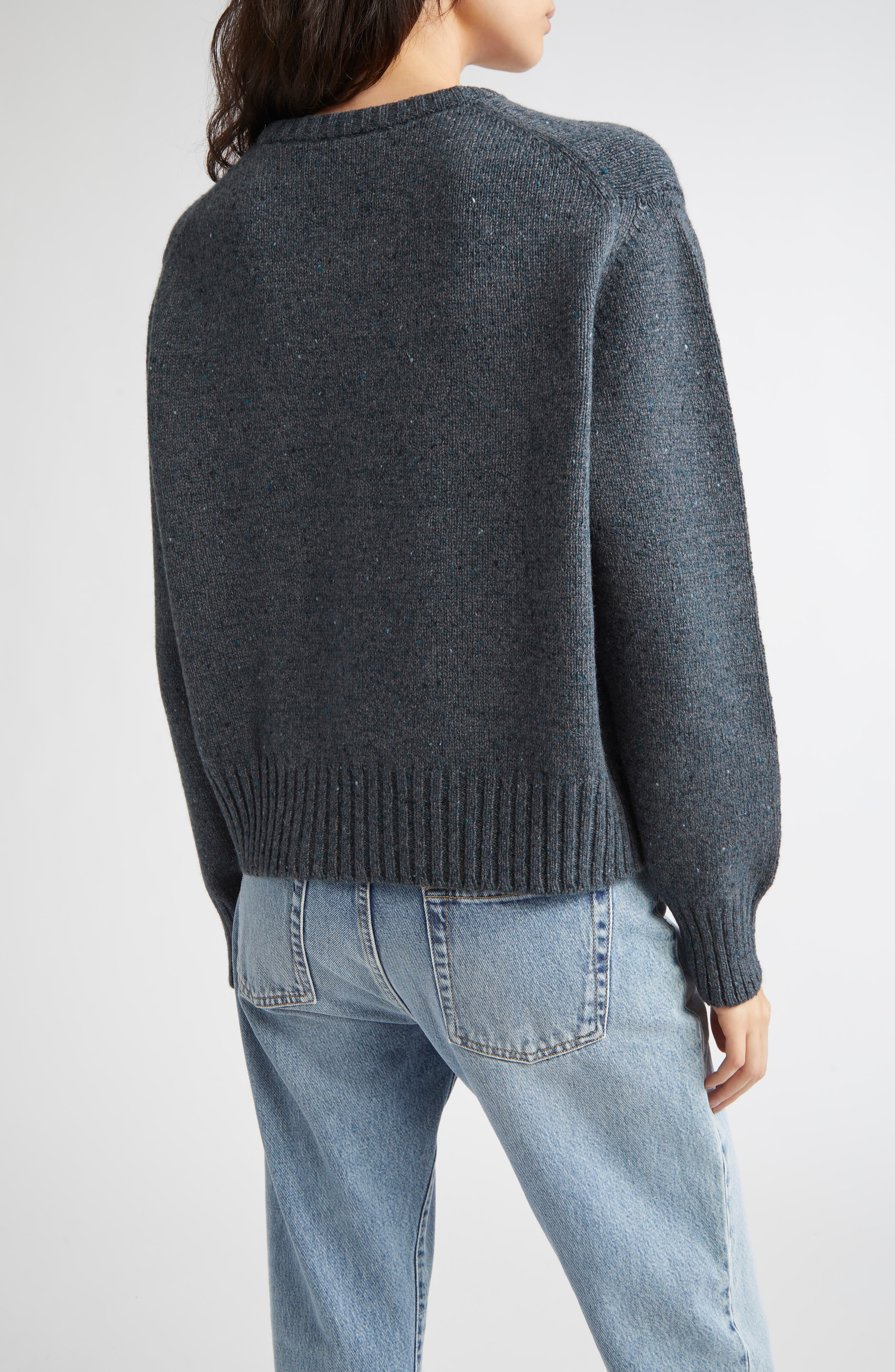 Johnstons of Elgin Relaxed Fit Cashmere Donegal Sweater in Storm Donegal at Nordstrom - 2