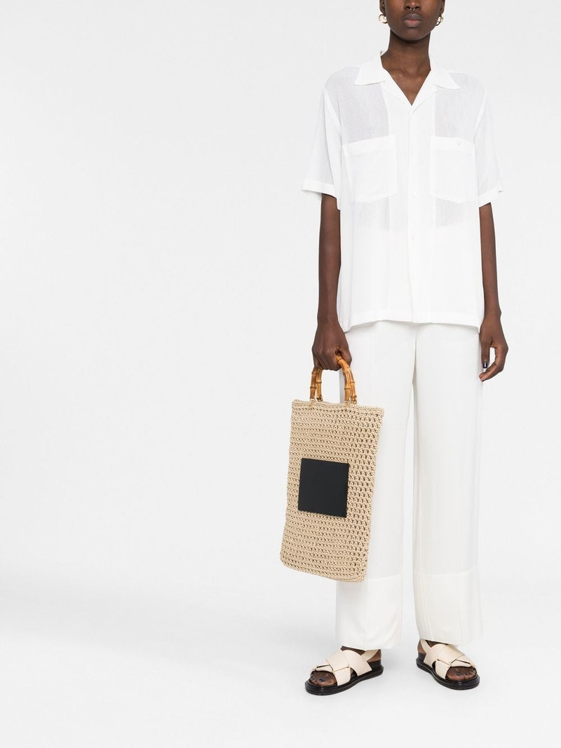 Jil Sander woven bamboo-handle tote bag outlook