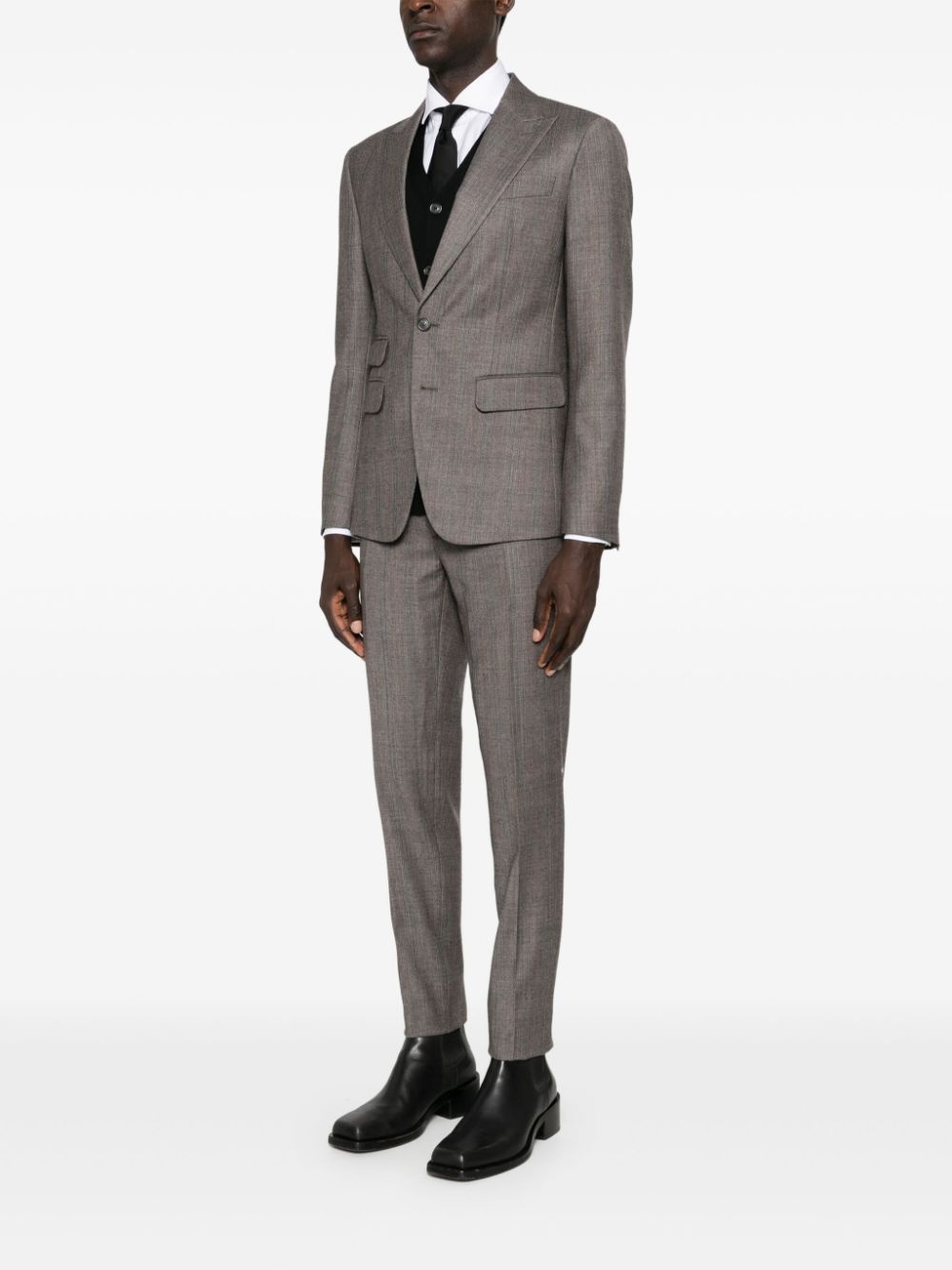double-breasted virgin wool suit - 3