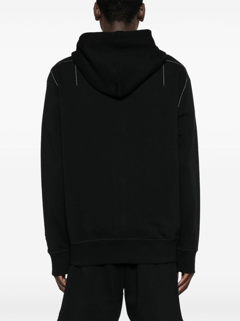 contrast-stitching hooded jacket - 4