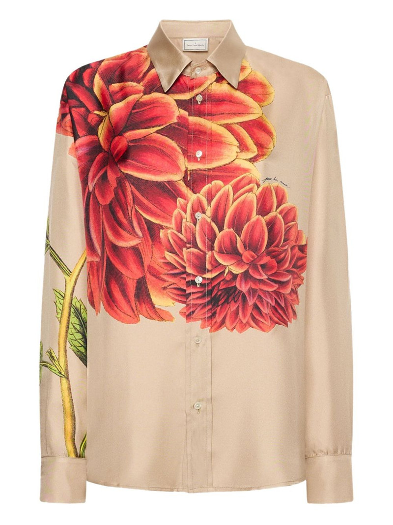 dahlia print silk shirt 1