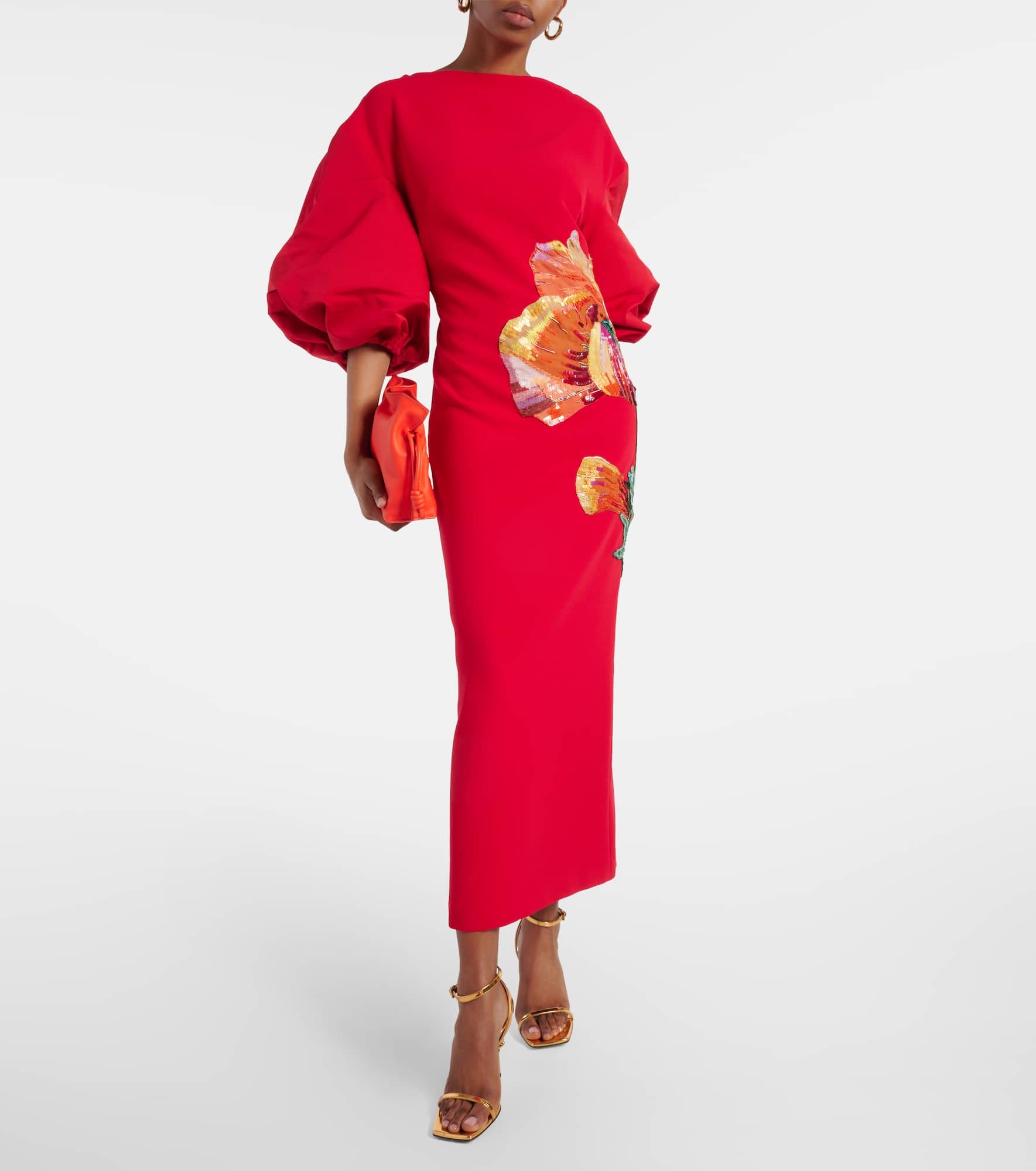 Amira embroidered floral midi dress - 2