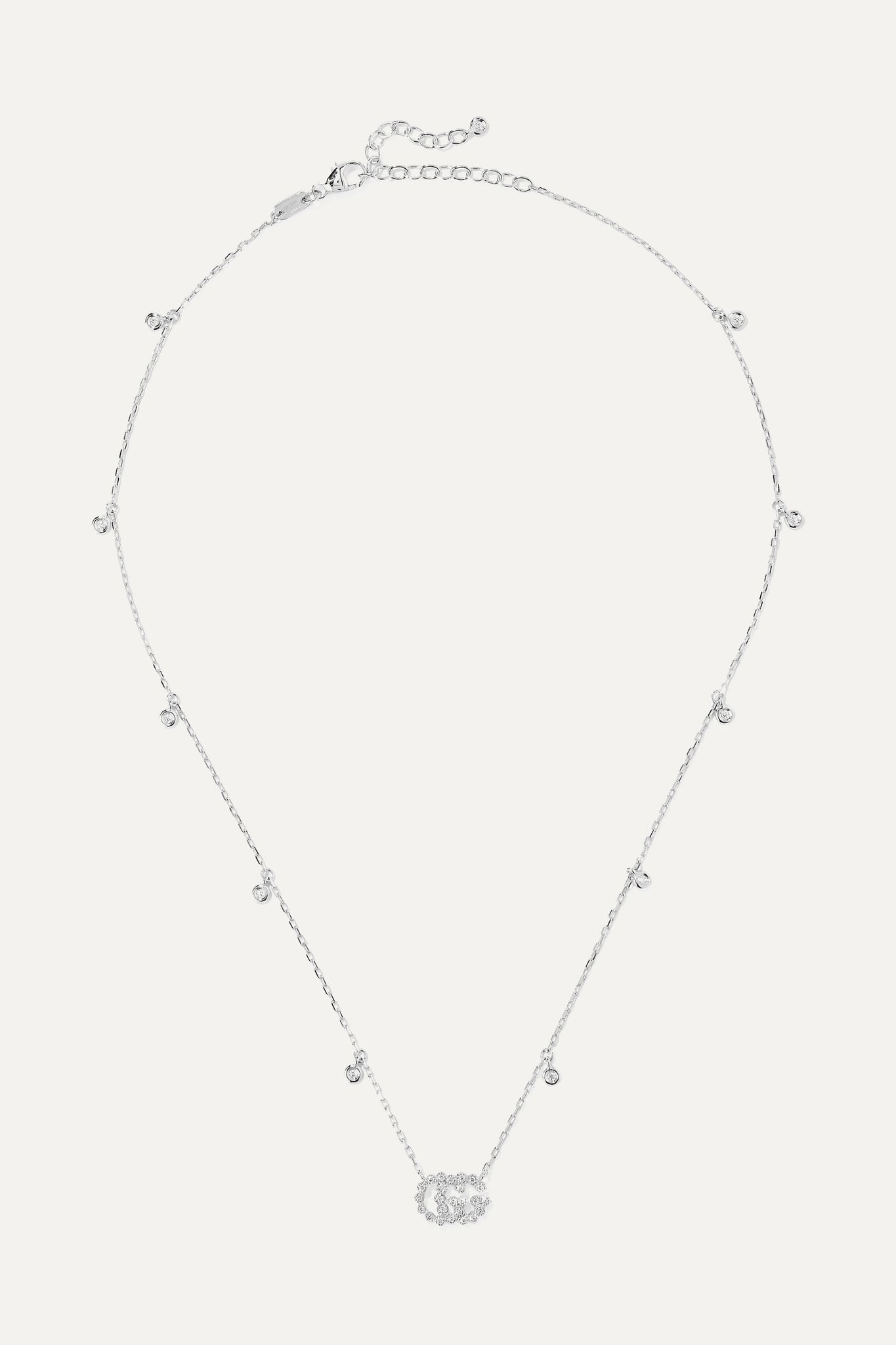 18-karat white gold diamond necklace - 1