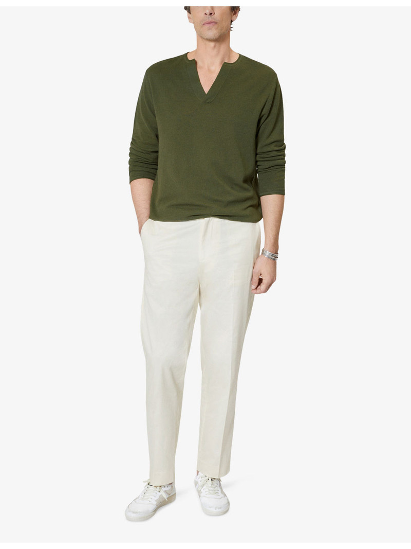 The Kooples Brand-Embroidered Tunisian-Collar Cotton-Knit Sweatshirt outlook
