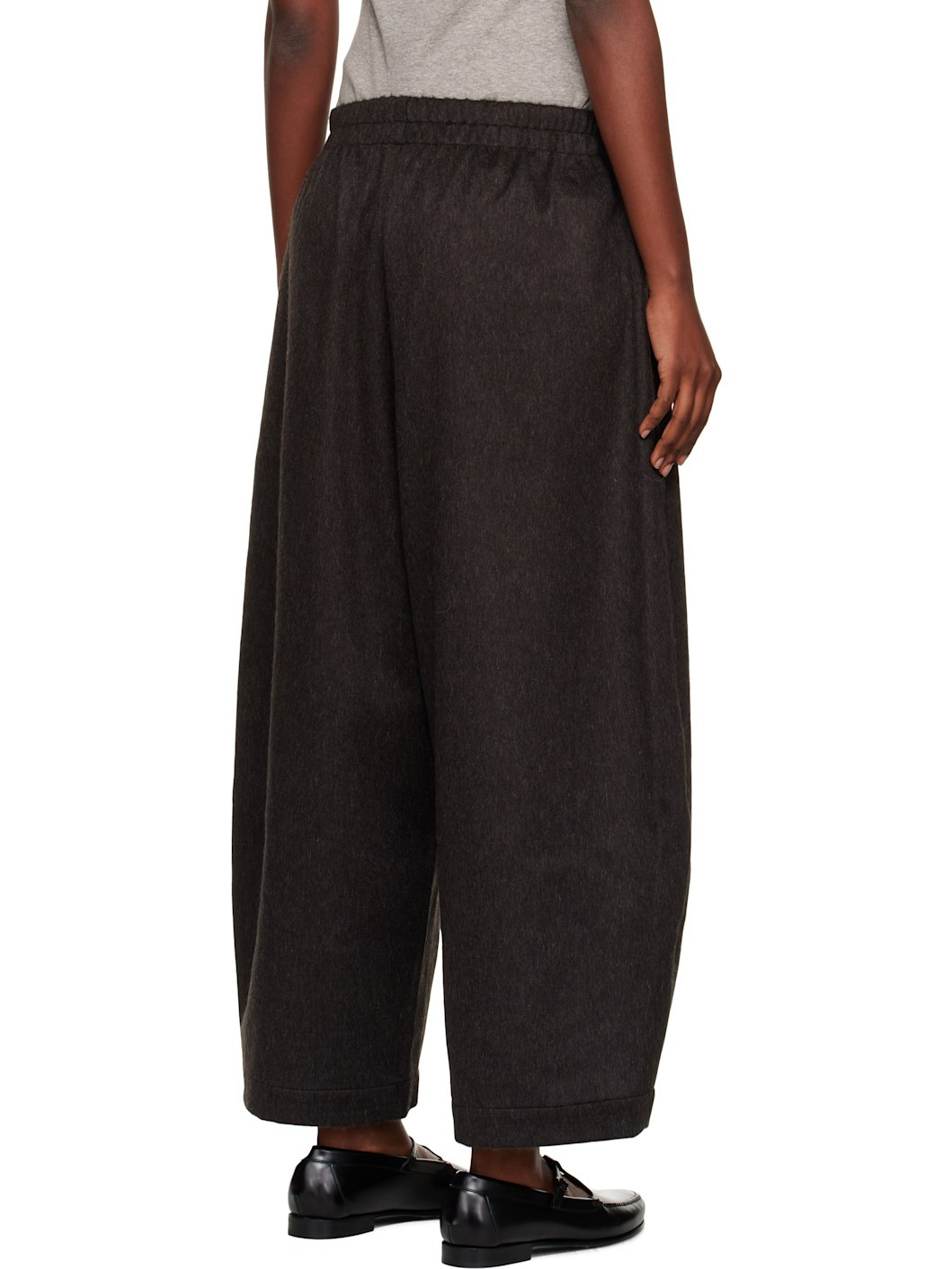 Brown Wool Curved Trousers - 3