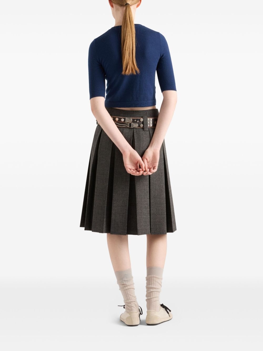 logo-intarsia cashmere jumper - 3