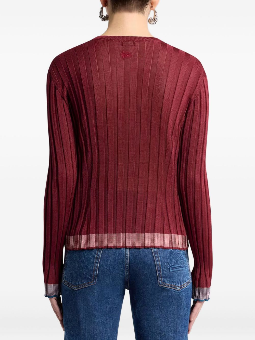 ribbed long-sleeved sweatshirt - 3