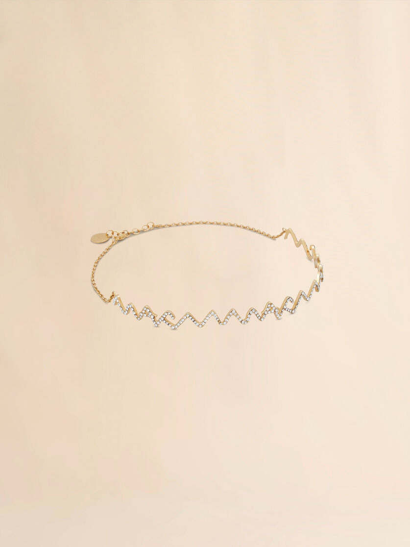 RHINESTONE PAVÉ MARNI SYMBOL CHOKER NECKLACE - 2