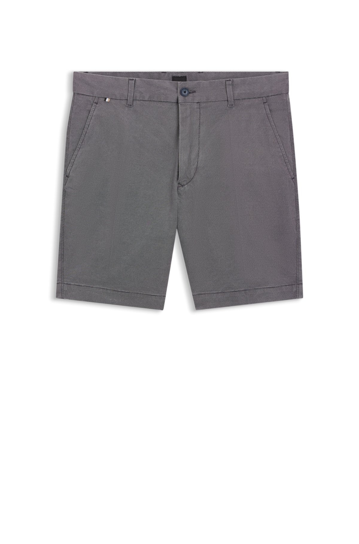 SLIM-FIT SHORTS IN MICRO-PATTERNED STRETCH COTTON - 1