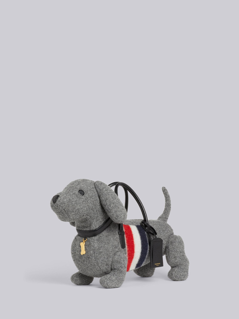 Medium Grey Boiled Wool Stripe Hector Bag 3