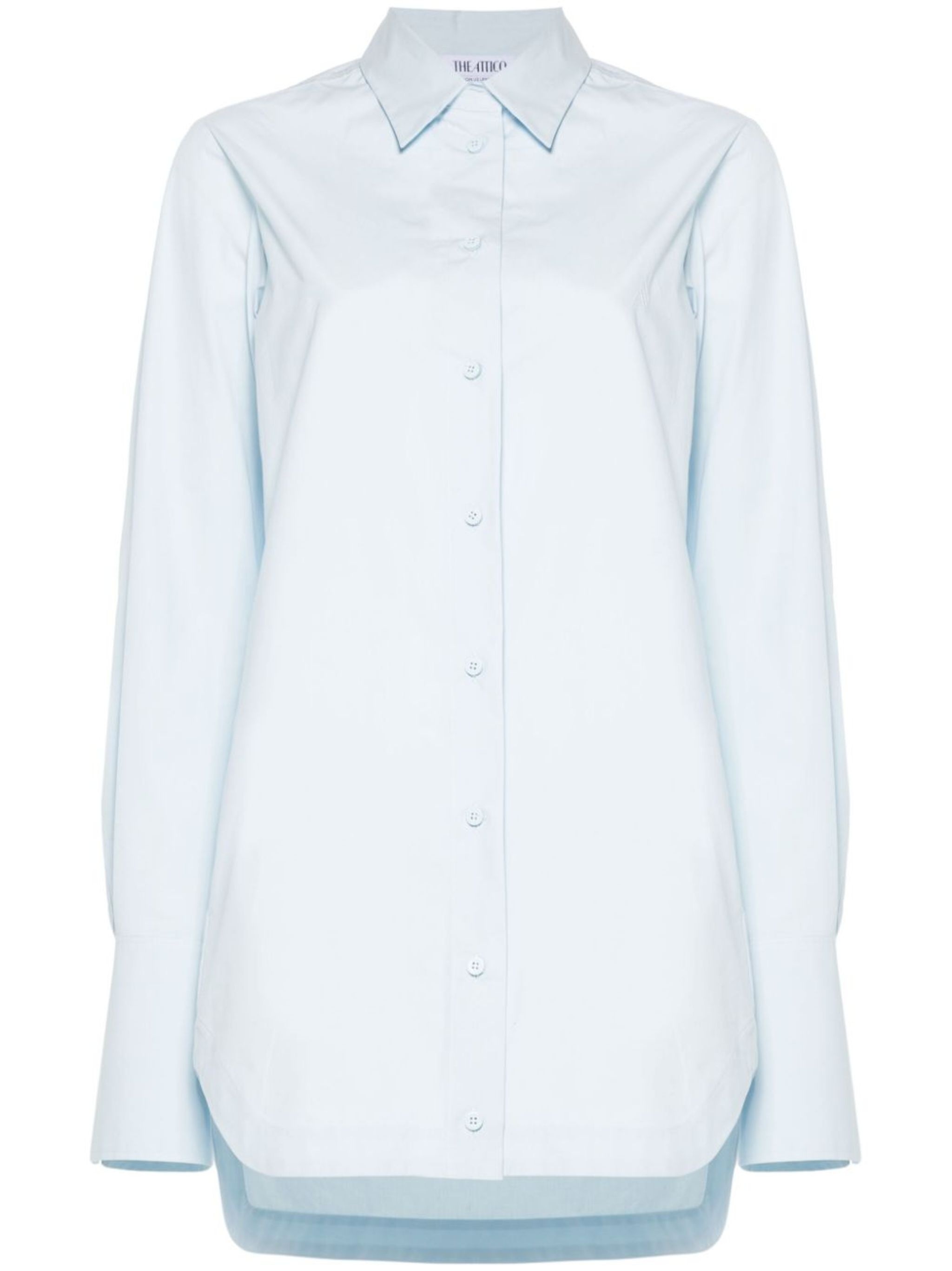 logo-embroidered cotton shirt - 1