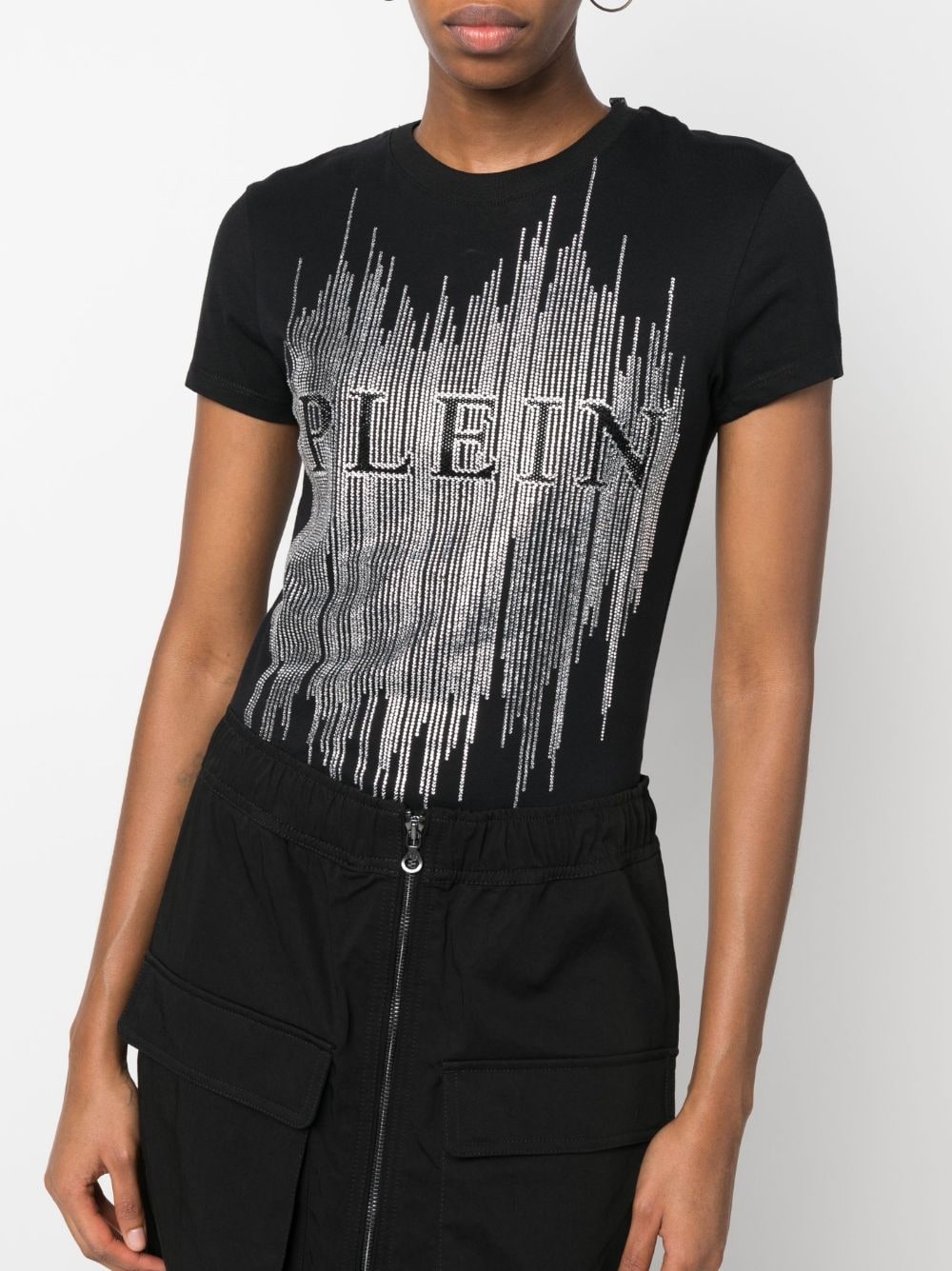crystal-embellished logo T-shirt - 5