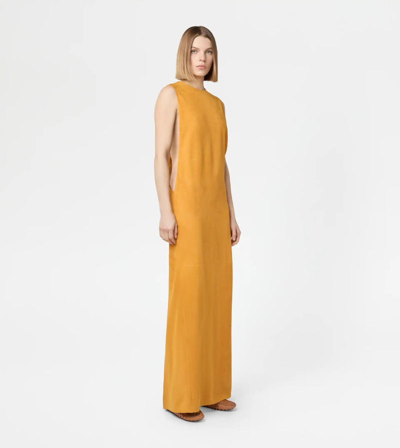 Tod's DRESS IN PASHMY SUEDE - YELLOW outlook