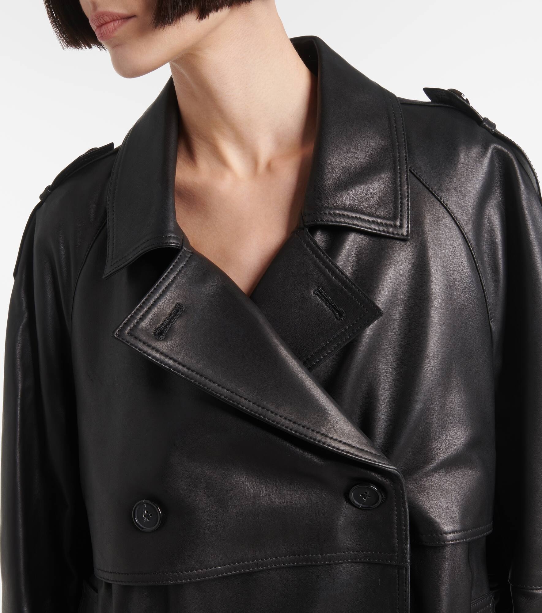 Oversized leather jacket - 4