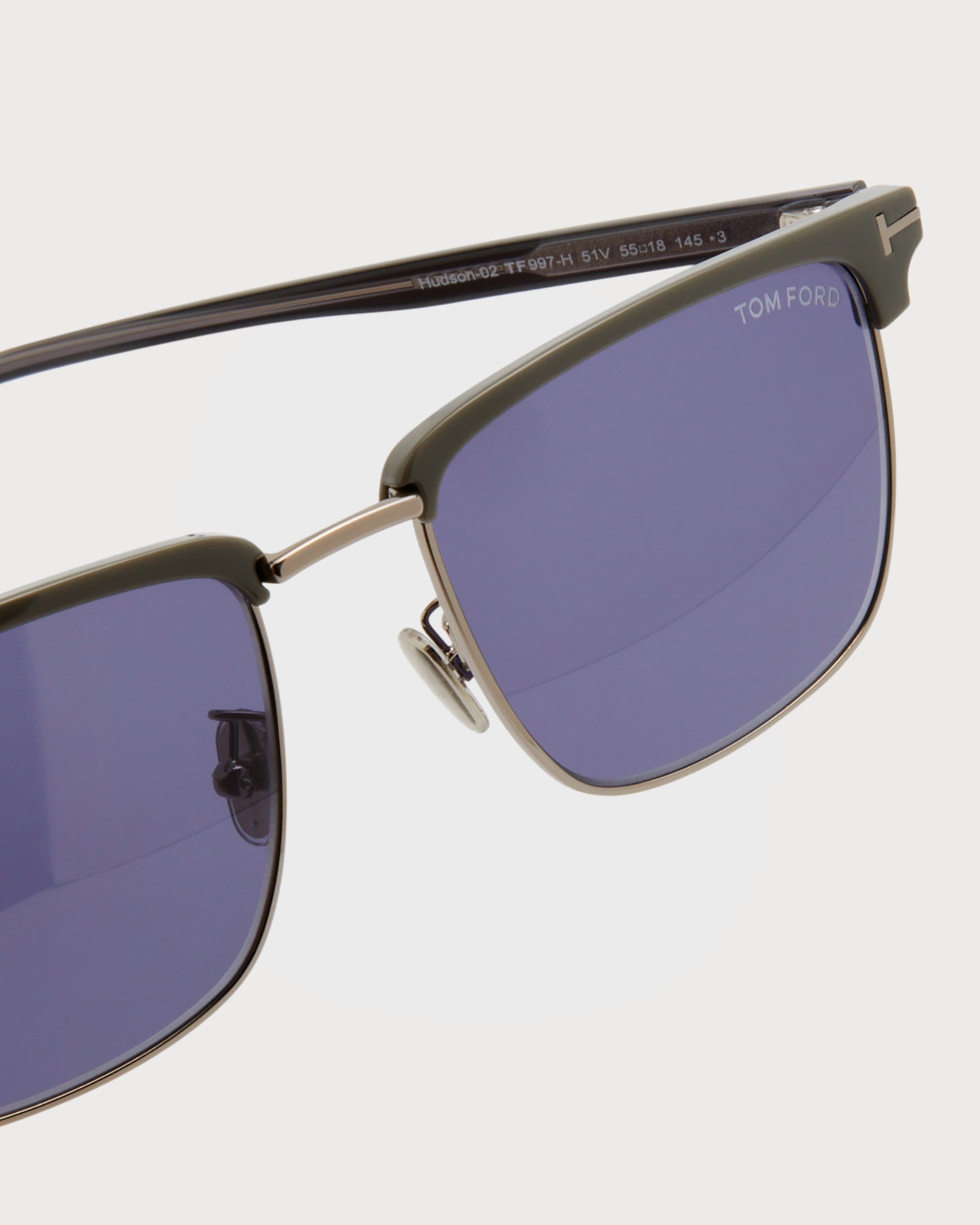 Men's FT0997-Hudson Half-Rim Square Sunglasses - 5