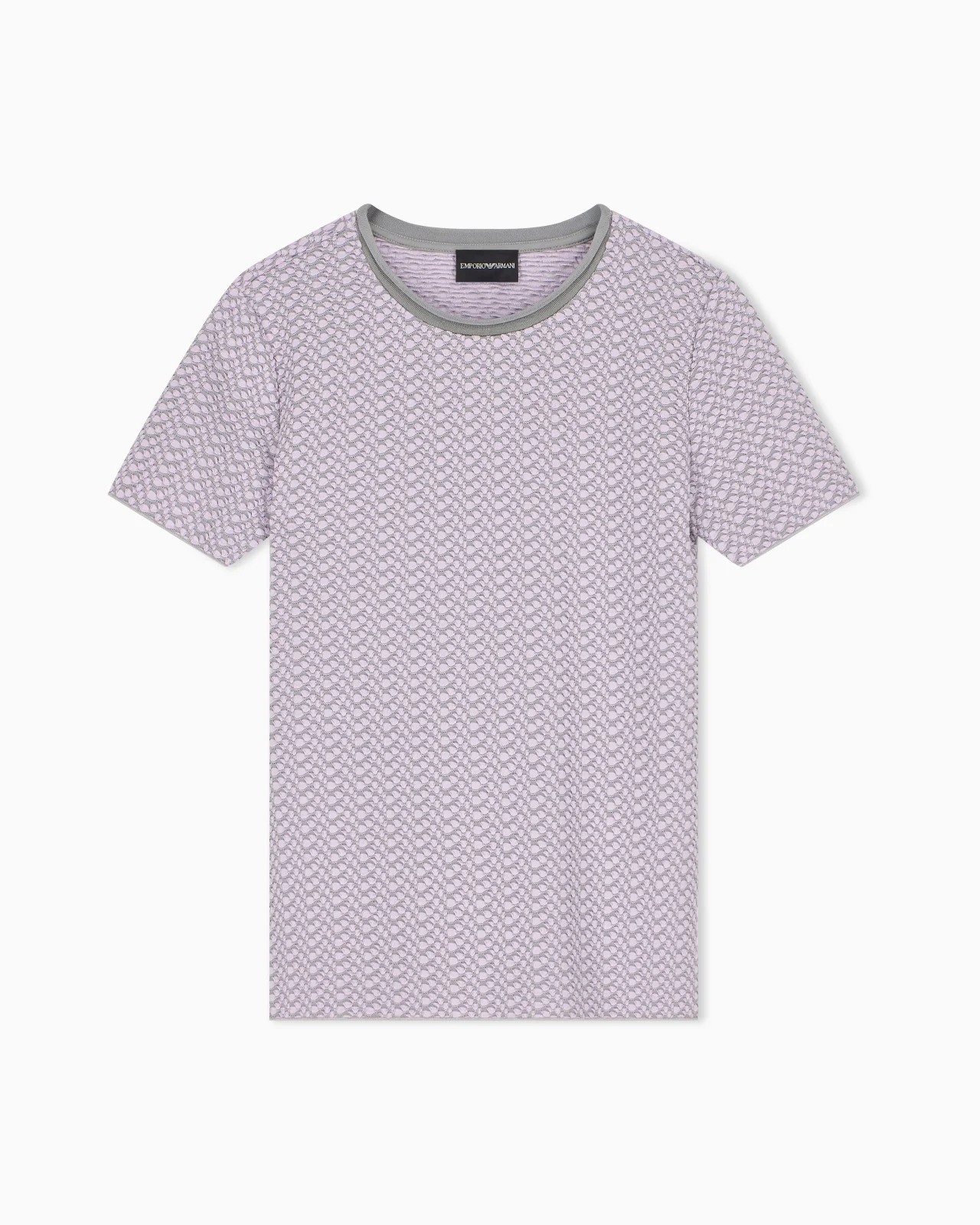 SHORT-SLEEVE JUMPER IN GEOMETRIC JACQUARD JERSEY - 1