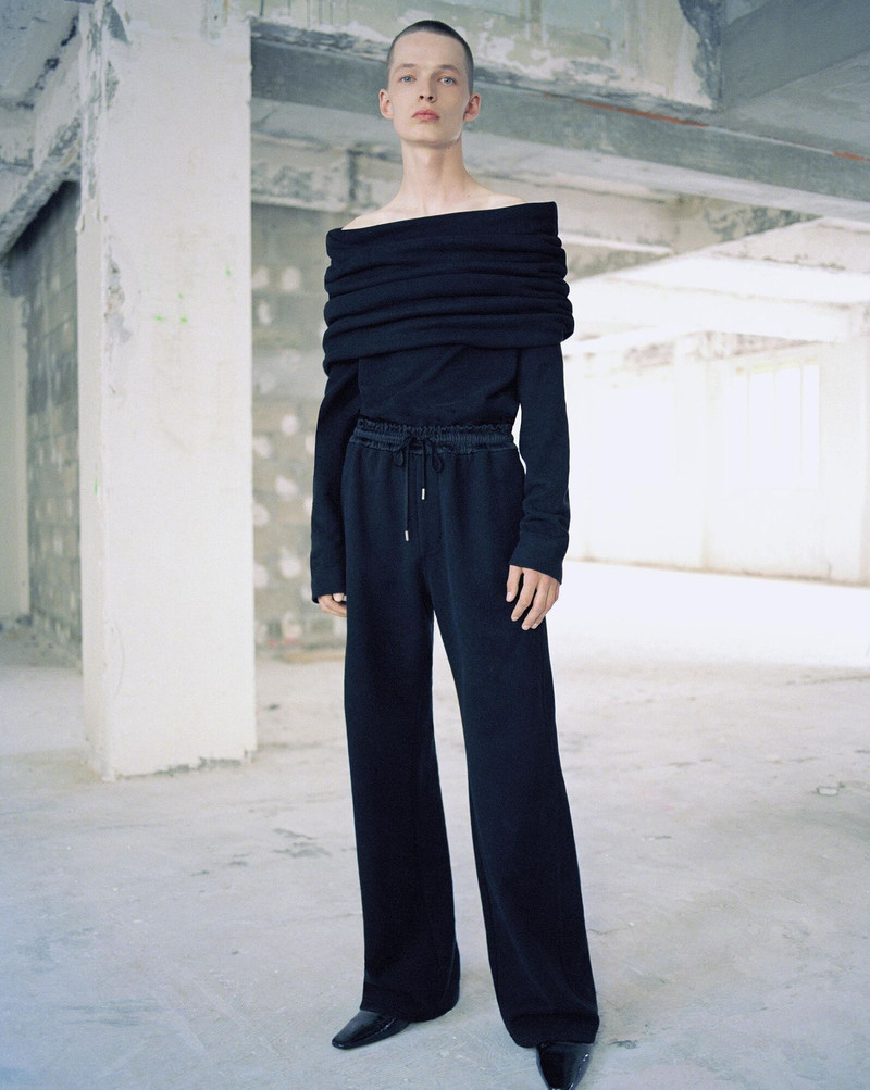 SAINT LAURENT wide-leg sweatpants in fleece outlook