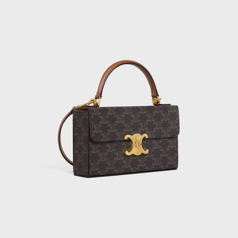 CELINE box triomphe in Triomphe canvas and calfskin outlook