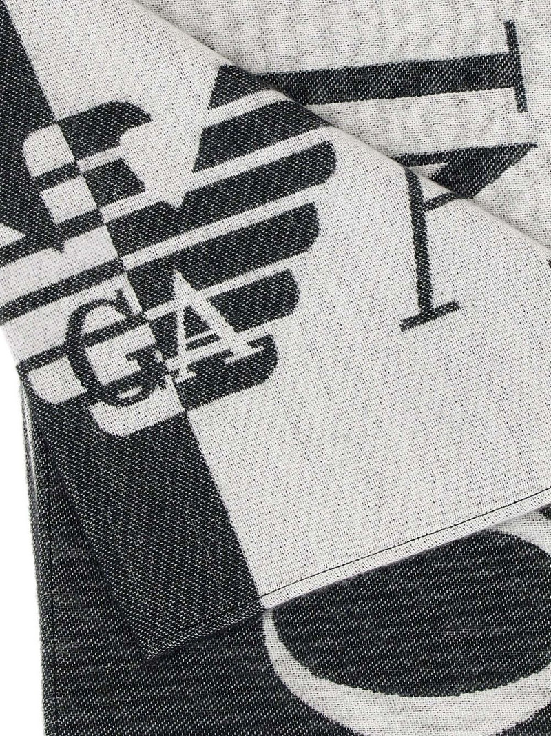 EMPORIO ARMANI maxi logo fringed scarf outlook