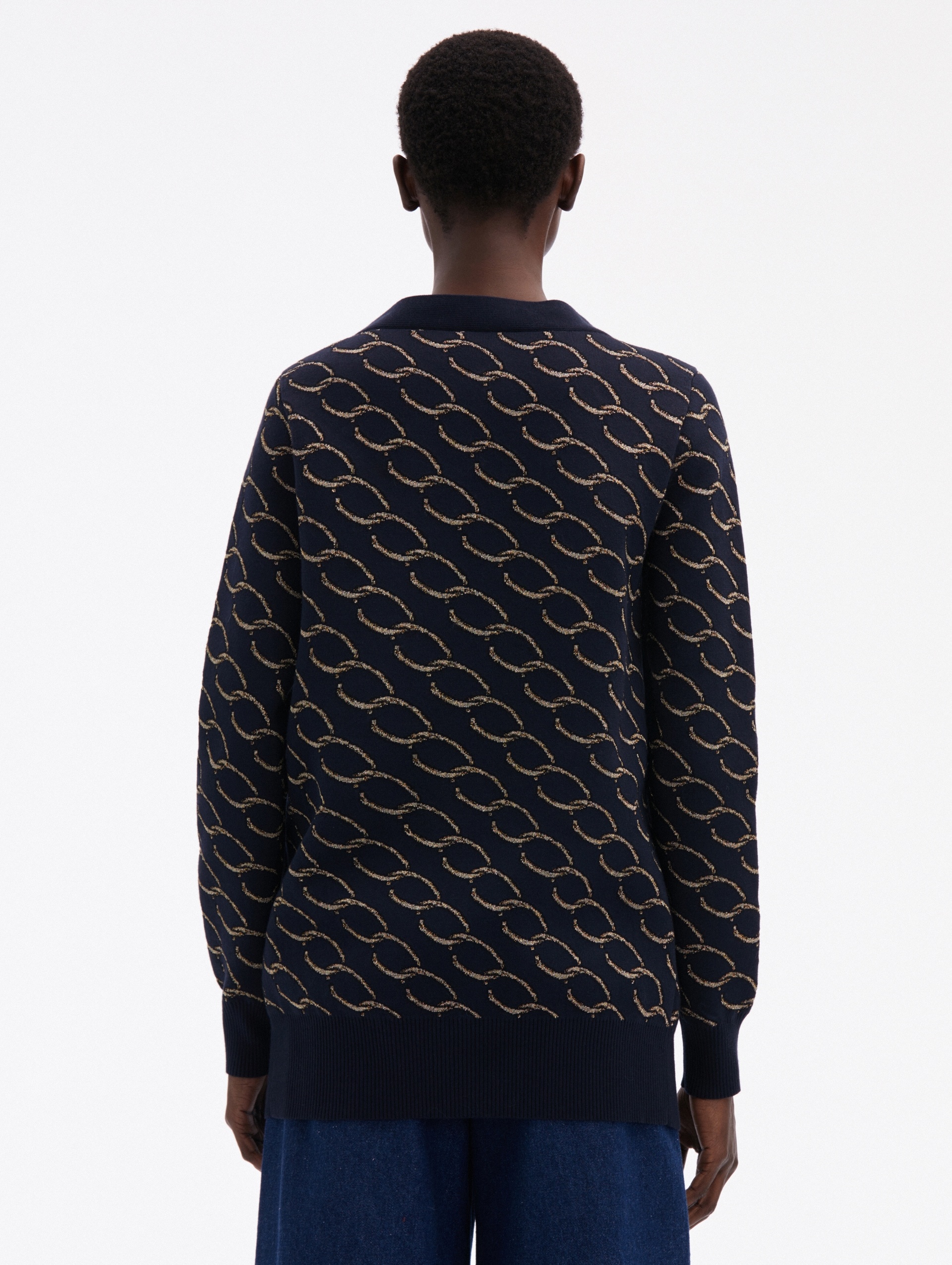 OSCAR CHAIN-LINK LONG CARDIGAN - 3