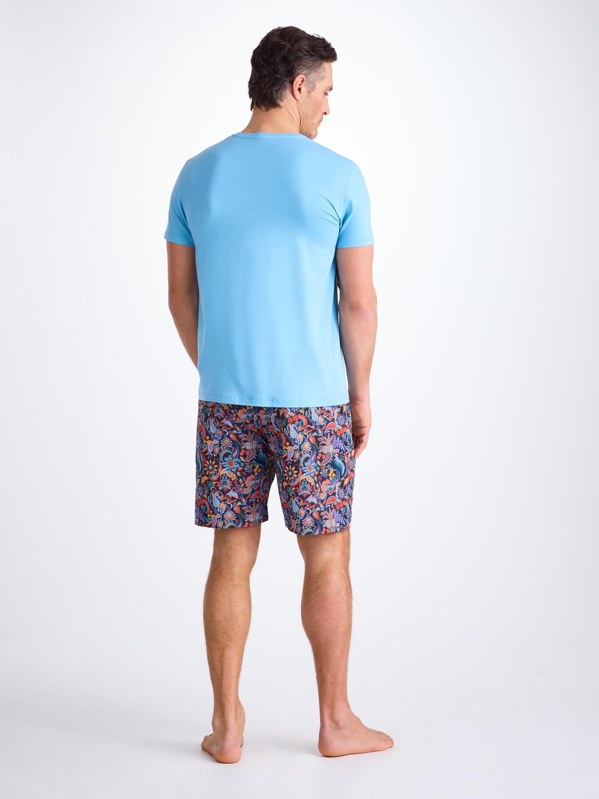 Men's Lounge Shorts Cotton Batiste Multi Jungle Paisley Print - 4